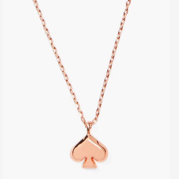 Kate Spade New York EVERYDAY SPADE Mini Pendant Necklace in Rose Gold Tone - Picture 1 of 3